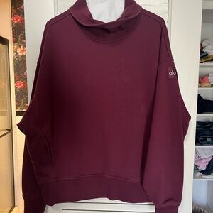 ALO Yoga Burgundy Pullover- cowl neck hazy neck